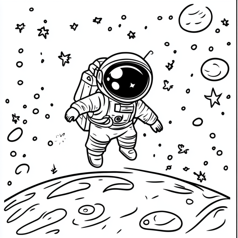 Ilustración de un astronauta flotando por el espacio