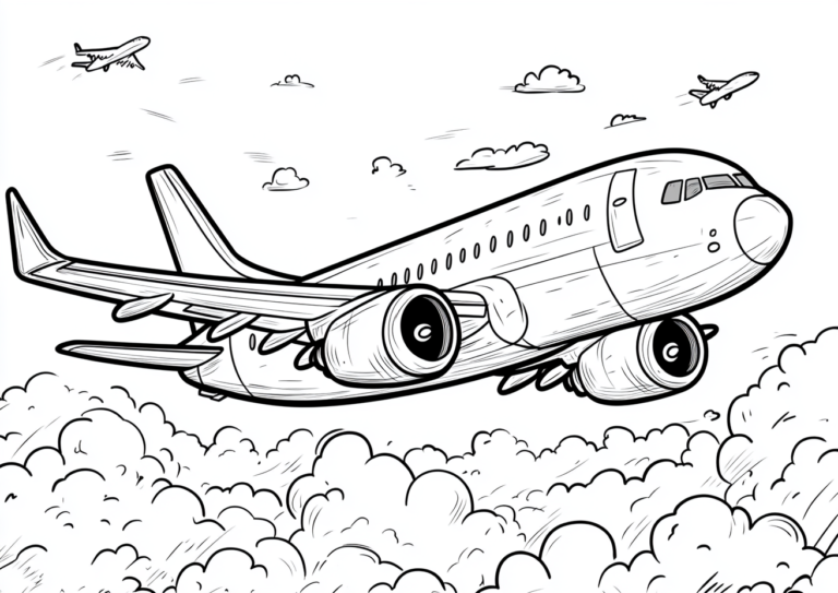 Dibujo de un avión simple para colorear