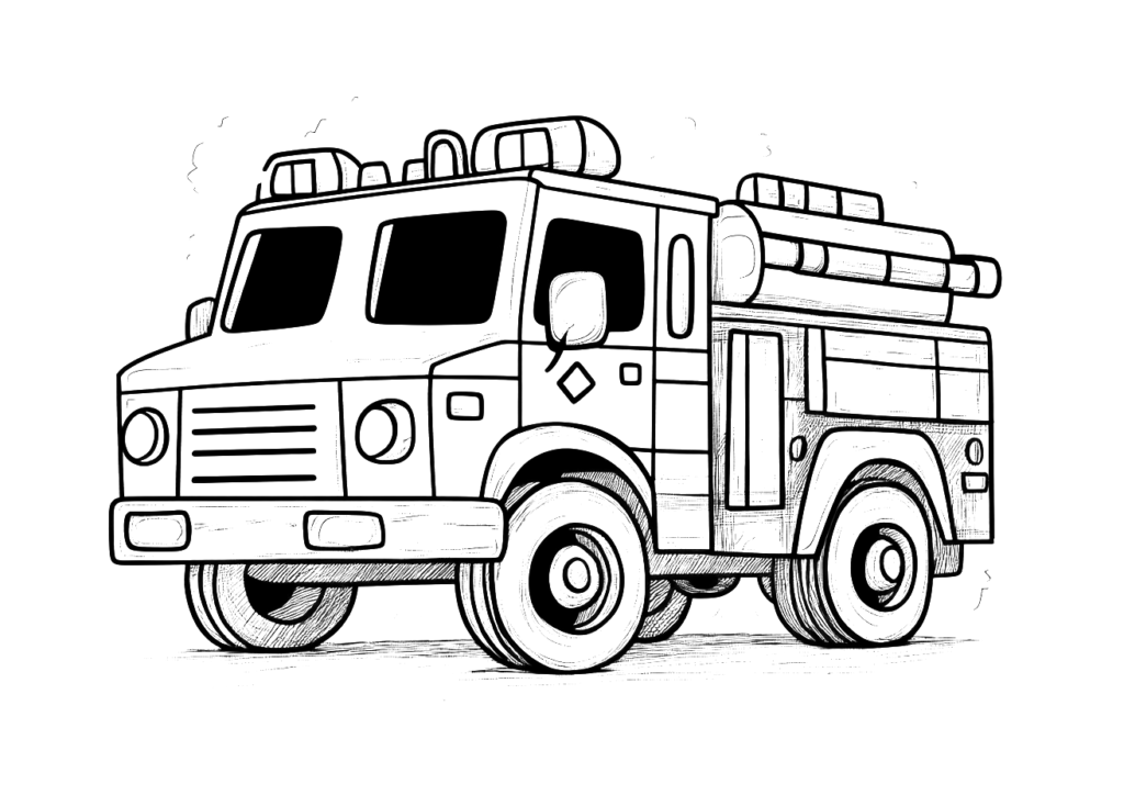 Dibujo de un camión de bomberos para colorear