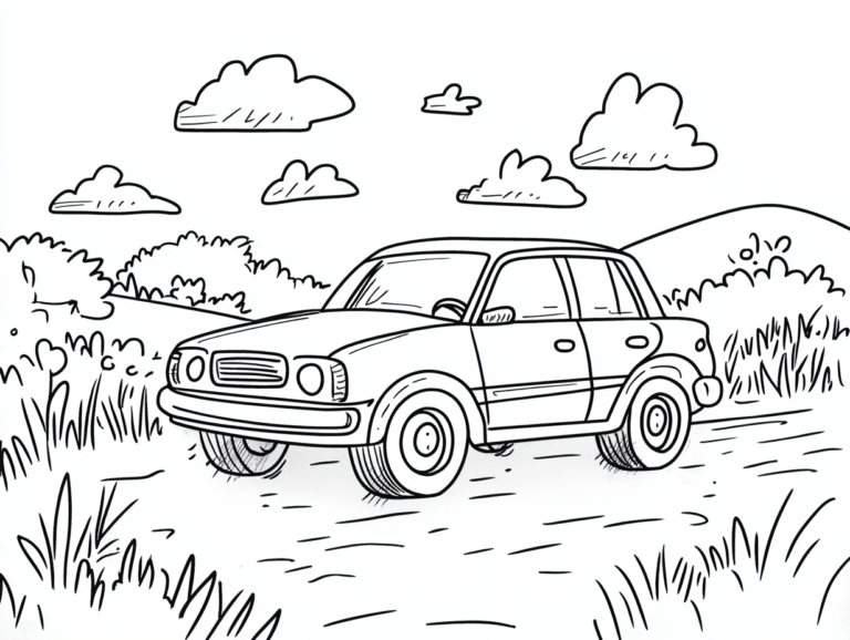 Dibujo de un coche simple para niños