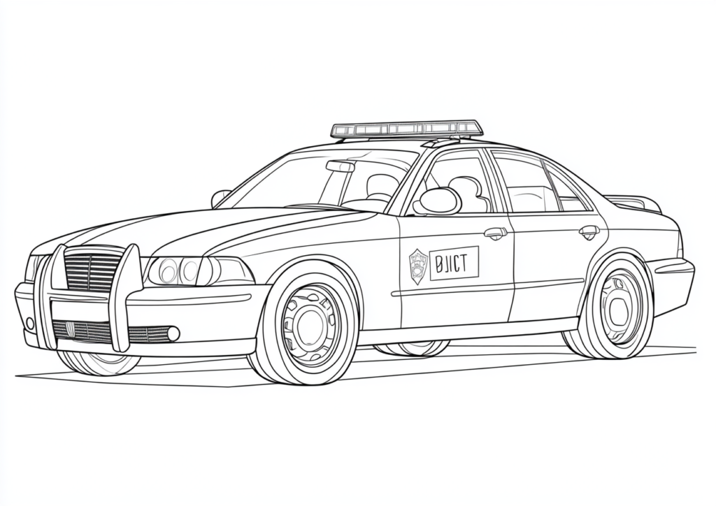 Dibujo de un coche de policía para descargar y colorear