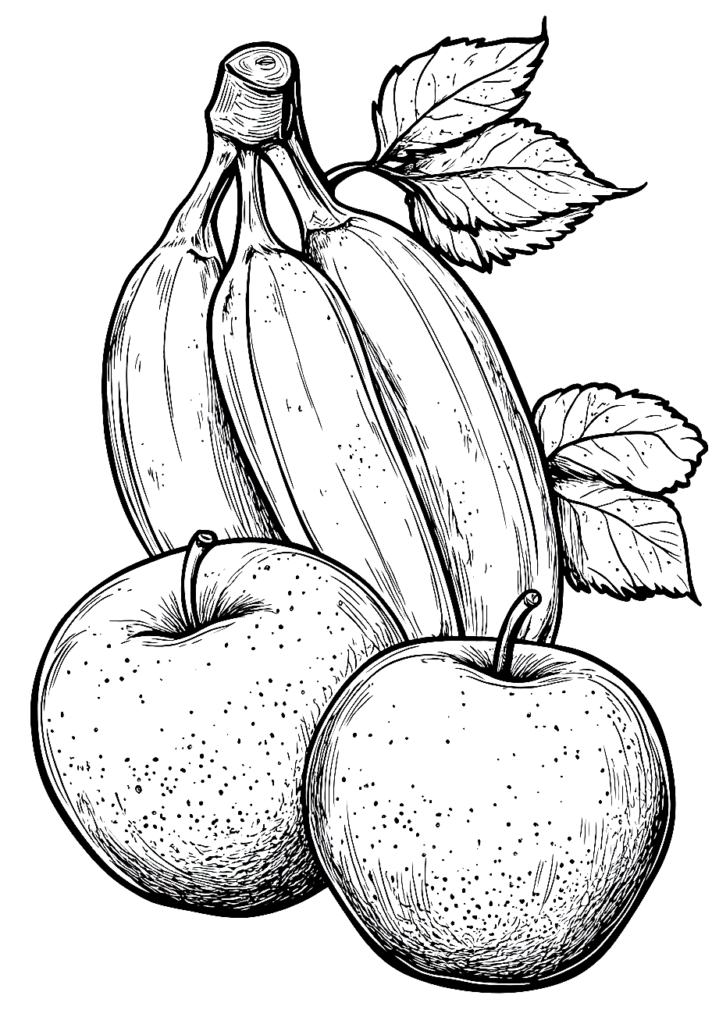 Dibujo de frutas para imprimir y colorear