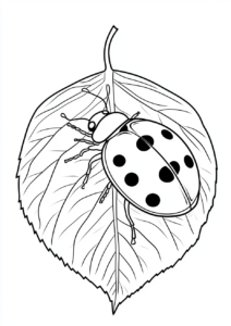 Mariquita en hoja