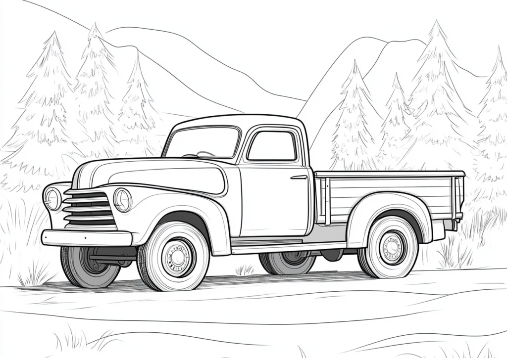 Dibujo de una camioneta pickup para colorear