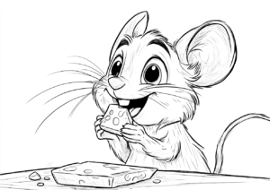 Ratón comiendo queso