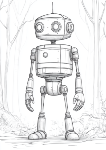 Robot en el bosque