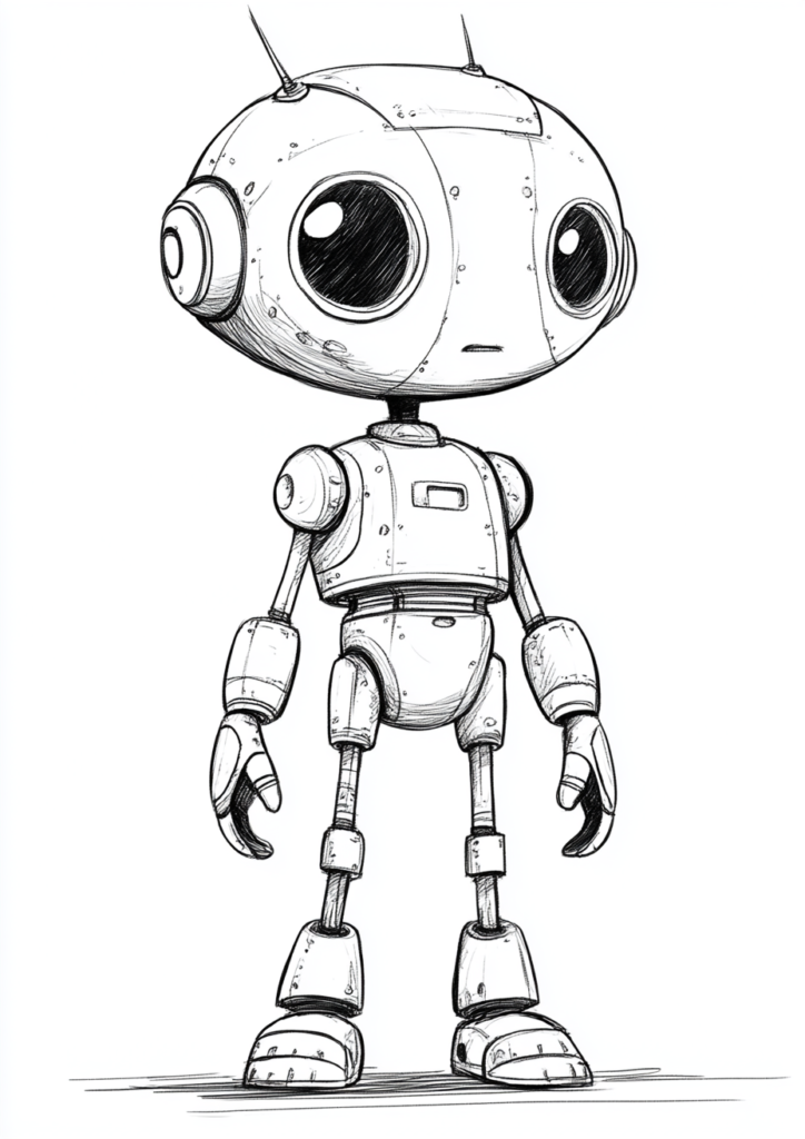 Dibujo sencillo de robot adorable