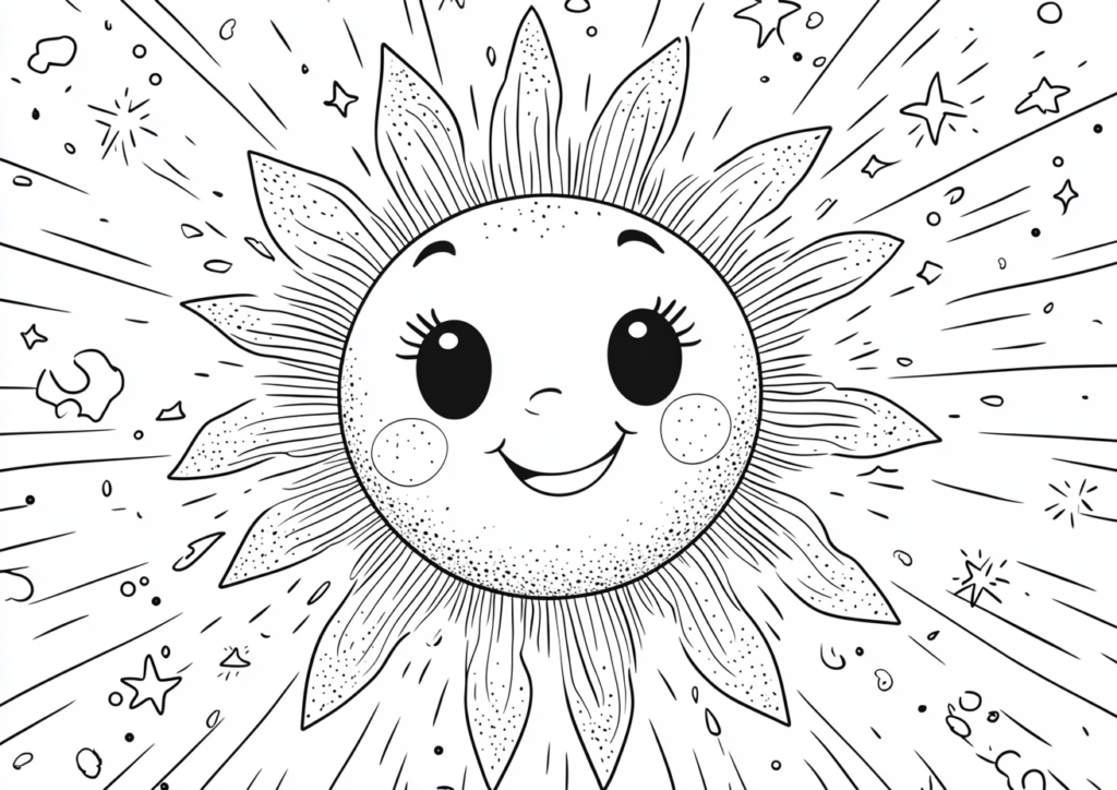 Dibujo de un sol sonriente para colorear