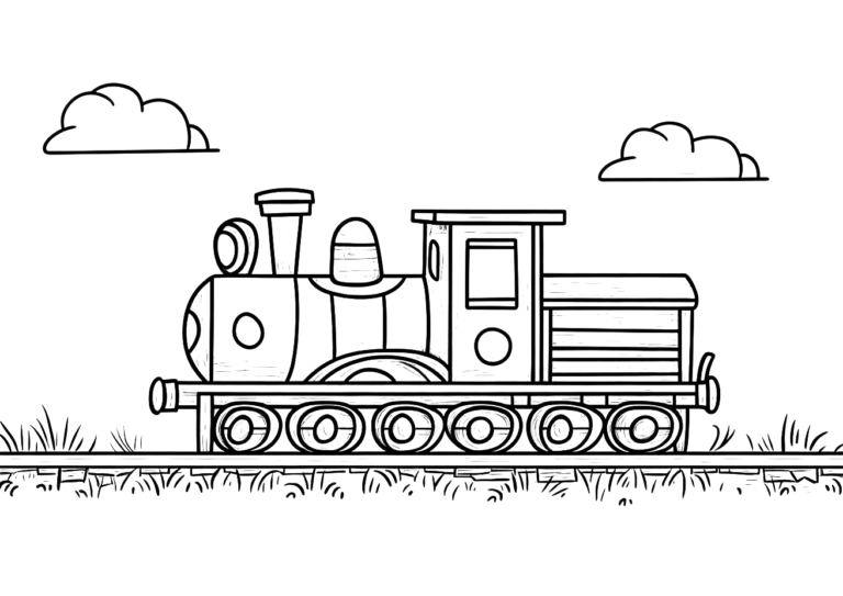 Dibujo de un tren sencillo para colorear