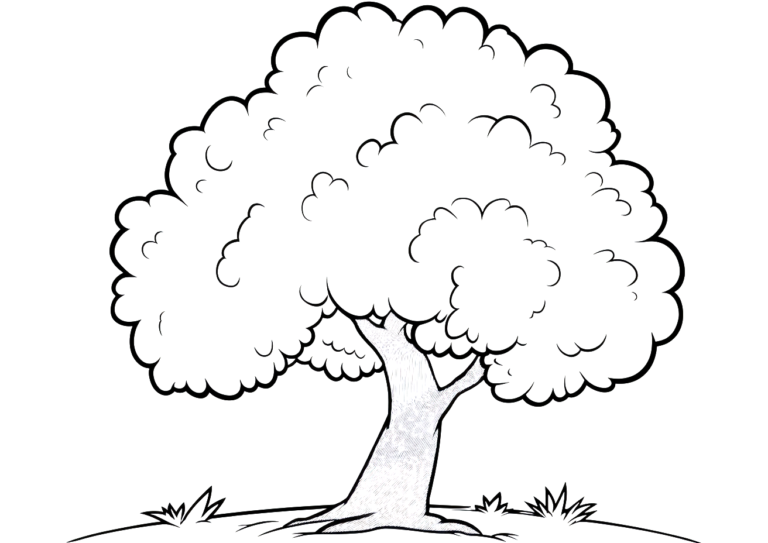 Dibujo de un árbol para imprimir y colorear