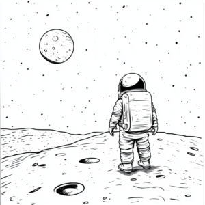 Astronauta explorando planetas