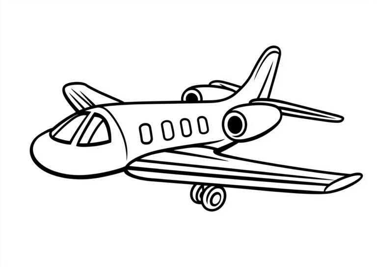 Dibujo de un avión sencillo para colorear