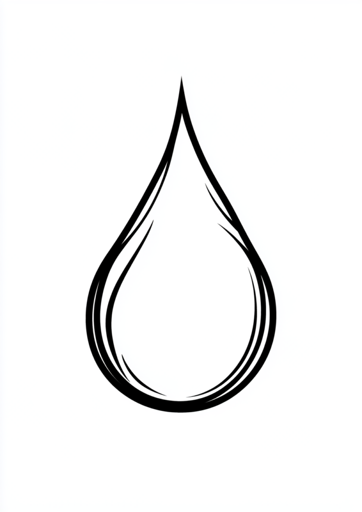 Dibujo de una gota de agua para colorear