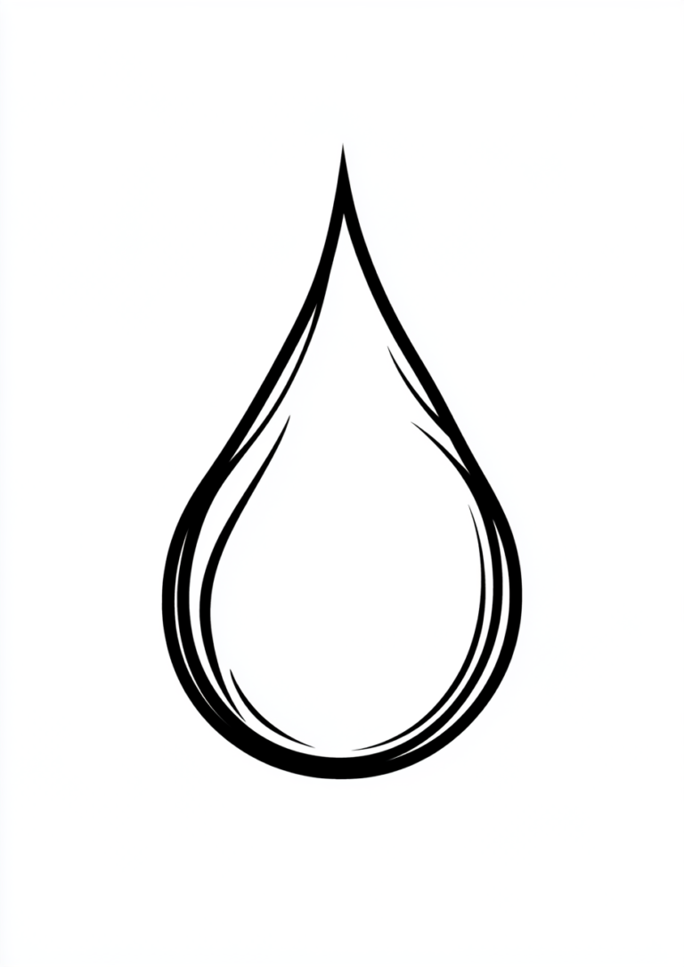 Dibujo de una gota de agua para colorear