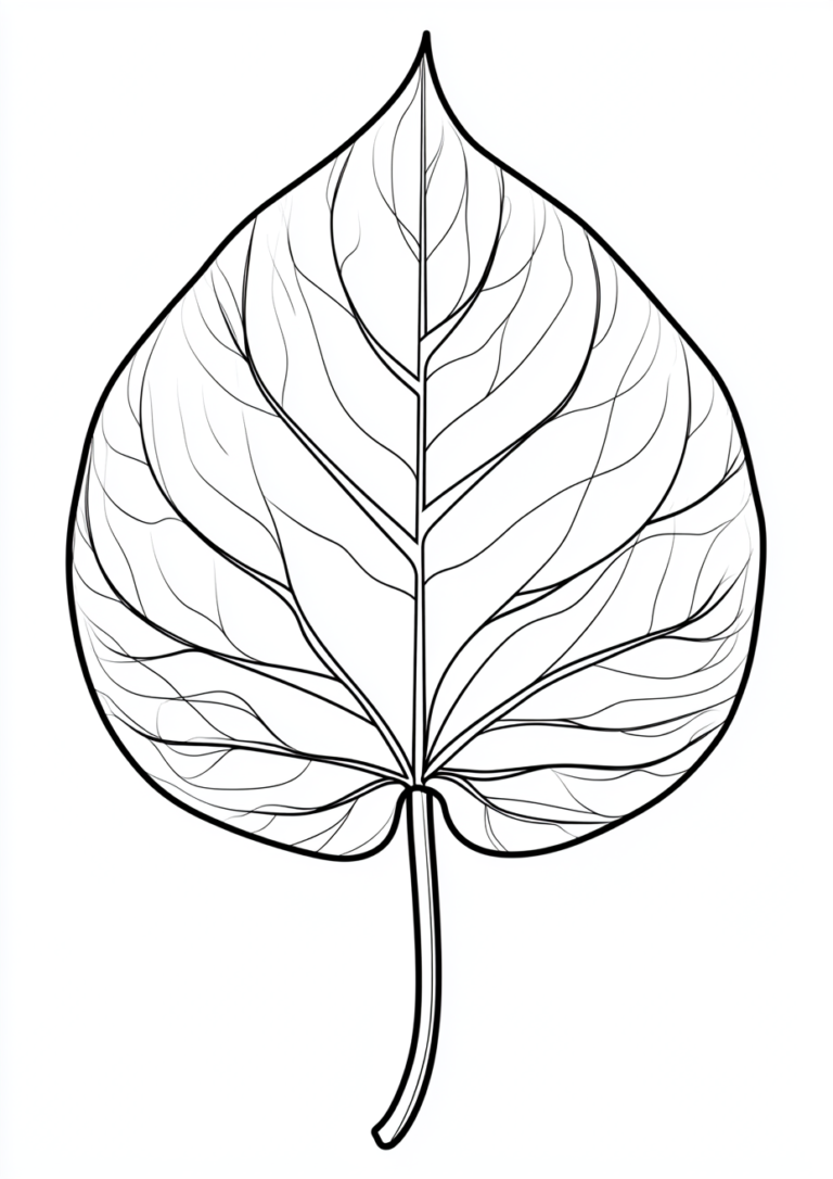 Dibujo de una hoja de árbol para colorear