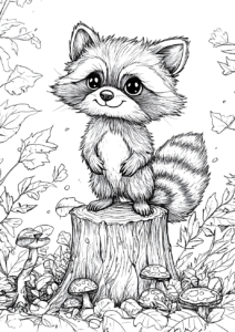 Mapache en el bosque