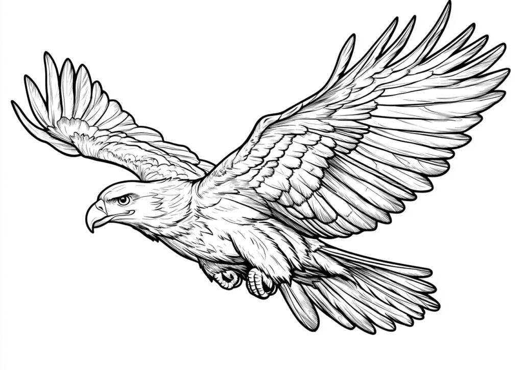 Dibujo para colorear de un majestuoso águila