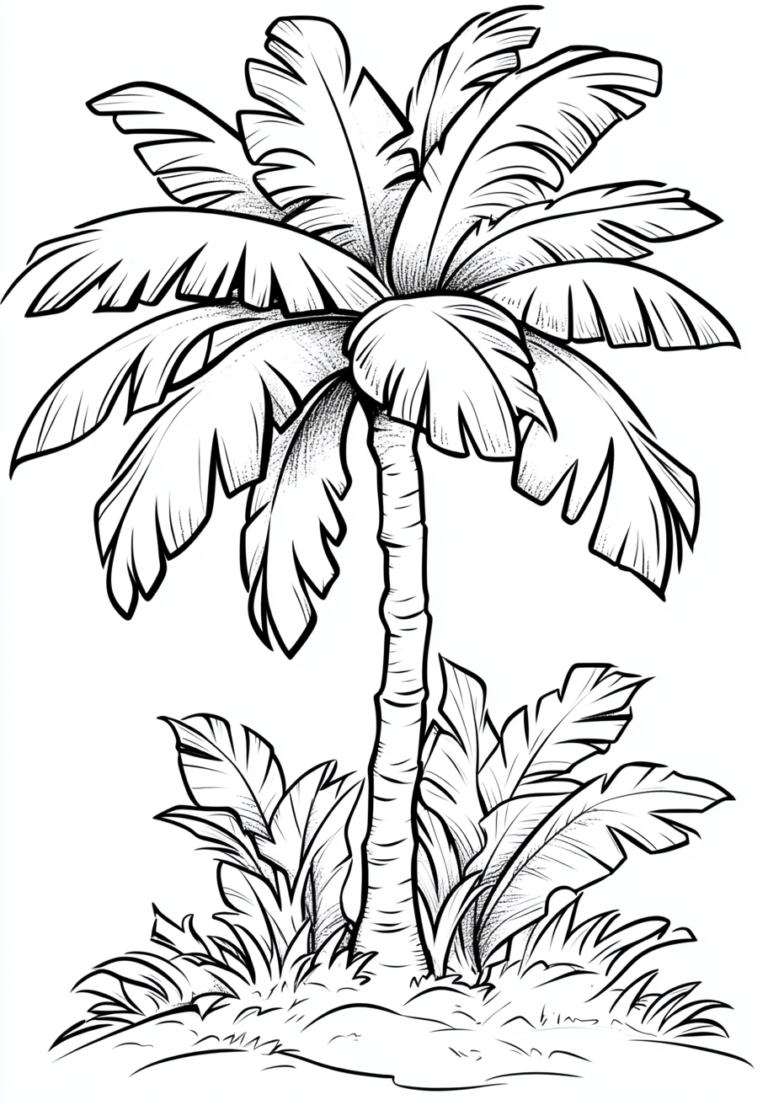 Dibujo de una palmera para colorear