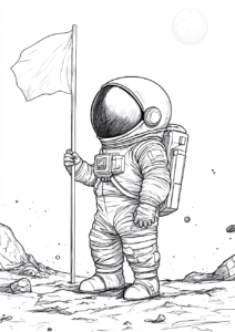 Astronauta y la bandera