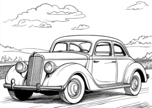 Coche clásico en carretera