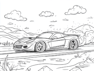 Coche deportivo en el campo