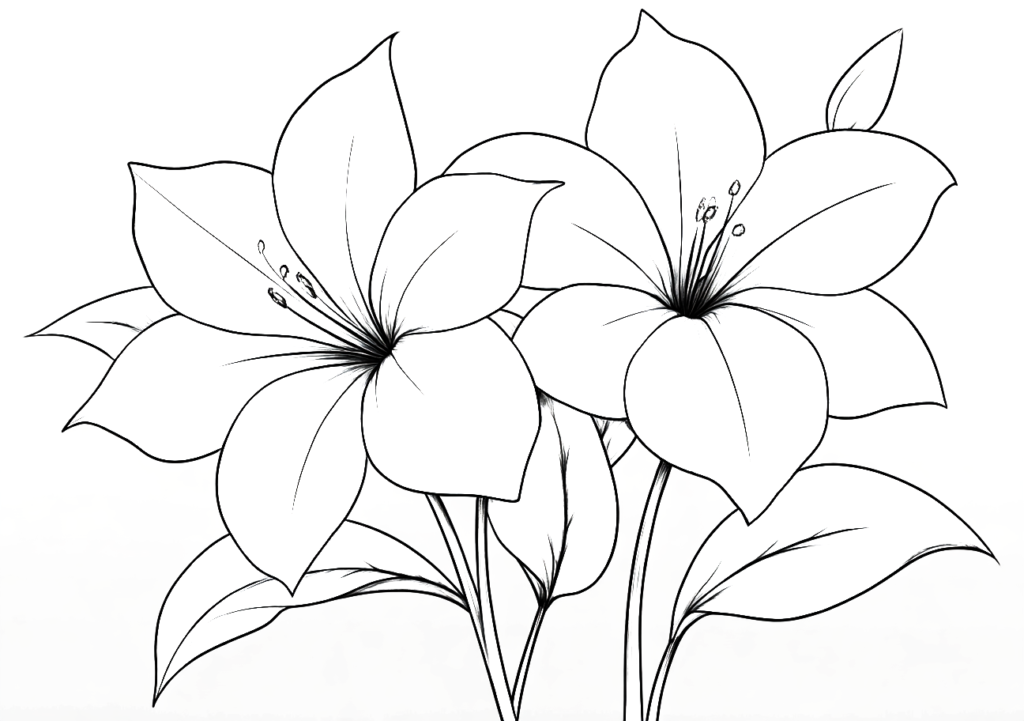 Dibujo para colorear de unas bonitas flores
