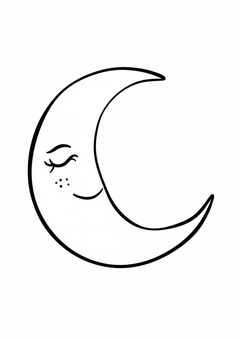 Dibujo para colorear de una luna