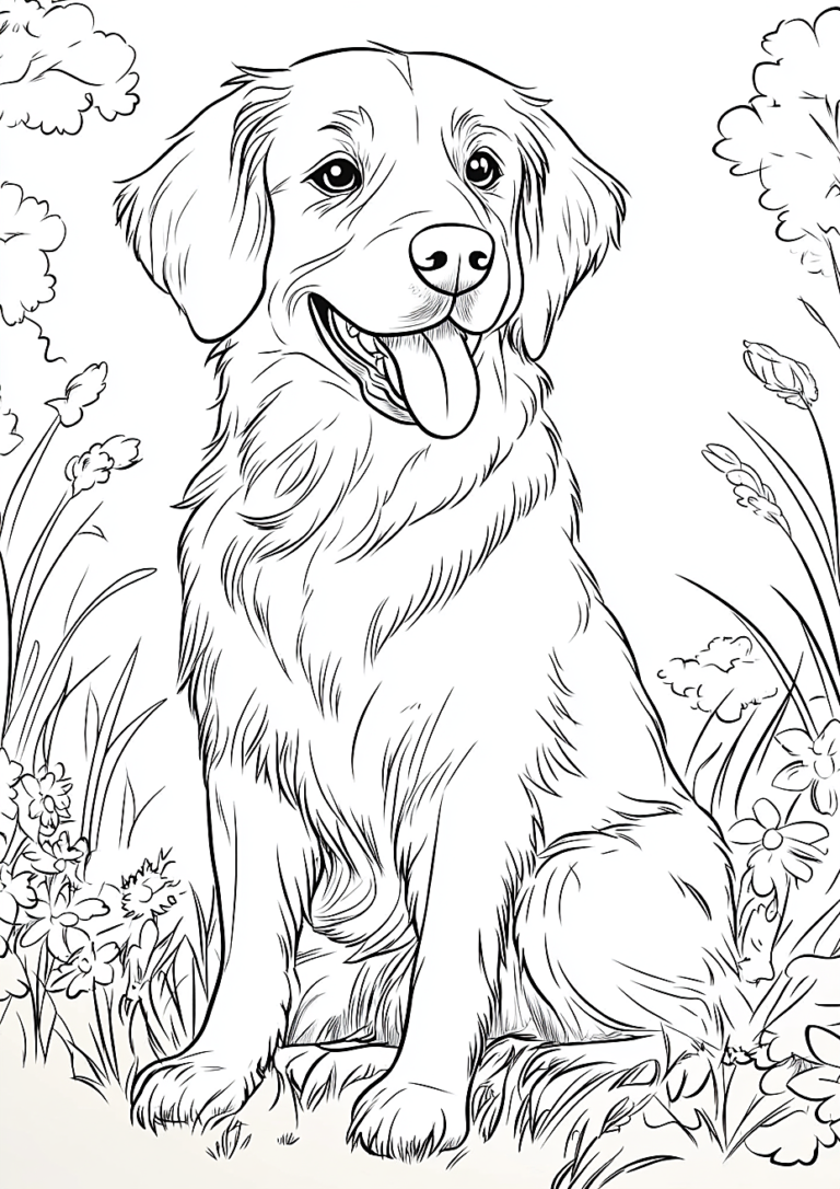 Dibujo para colorear de un perro labrador