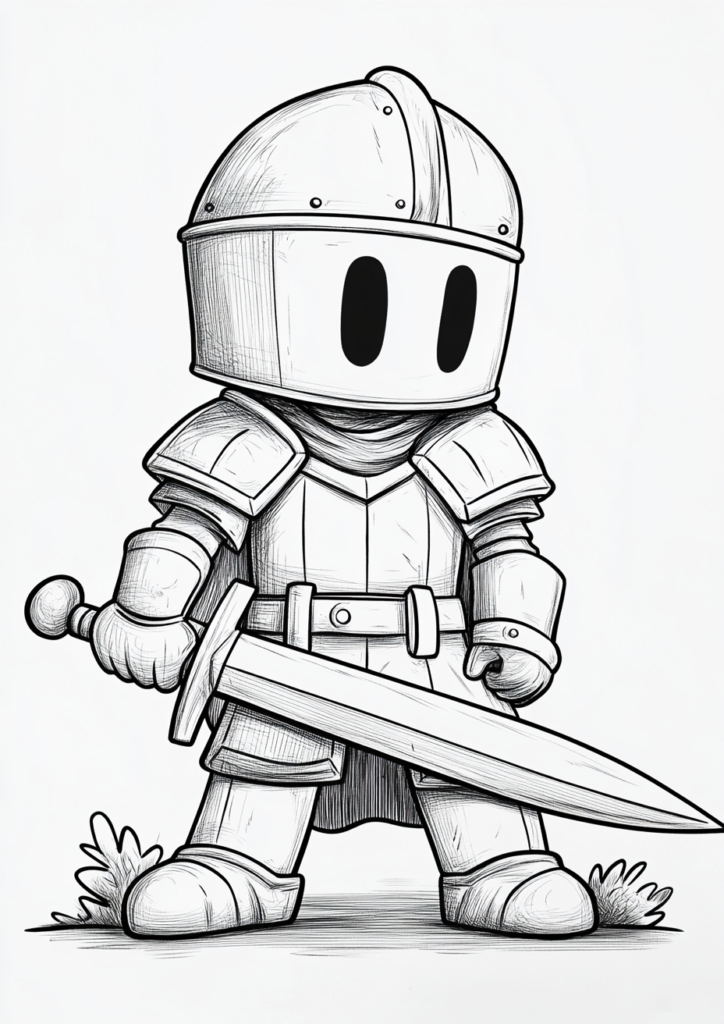 Dibujo para colorear de un soldado