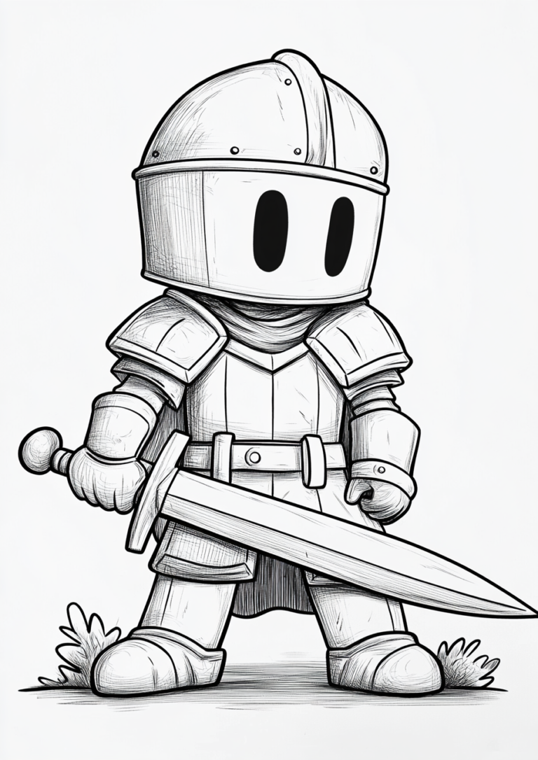 Dibujo para colorear de un soldado