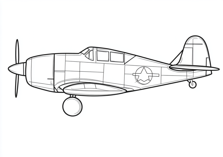 Dibujo para colorear de una avioneta