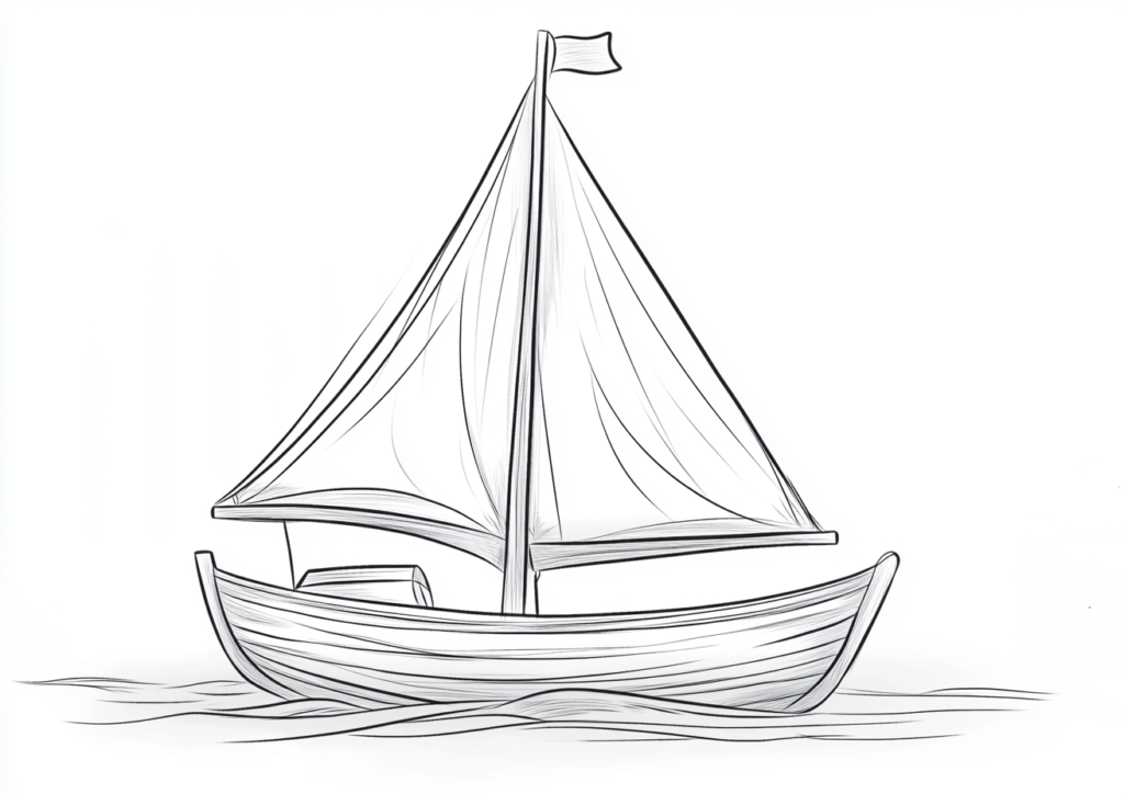 Dibujo para descargar, imprimir y colorear de una barca