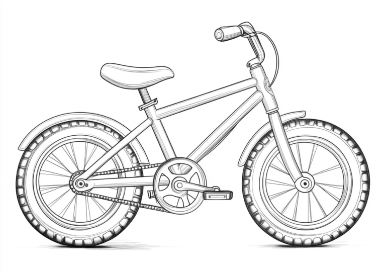 Dibujo para colorear sencillo de una bicicleta