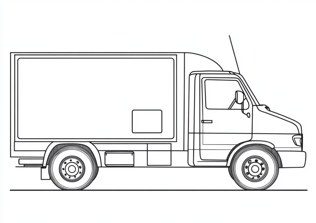 Dibujo para colorear de un camión de reparto