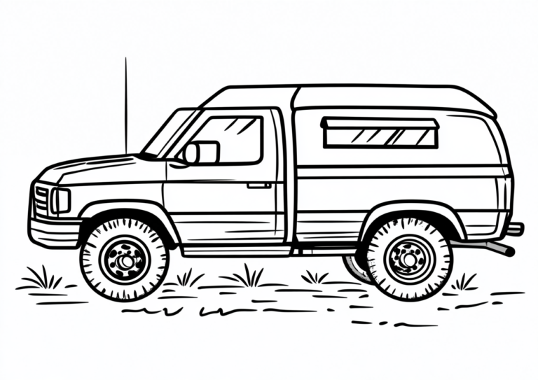 Dibujo de una camioneta para colorear