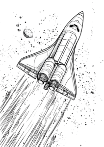 Nave espacial despegando