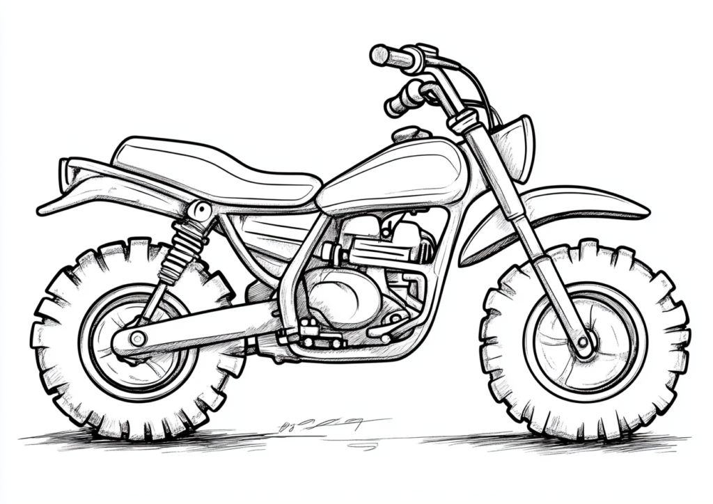 Dibujo para colorear de una moto de motocross