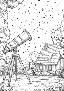 Jardín con telescopio