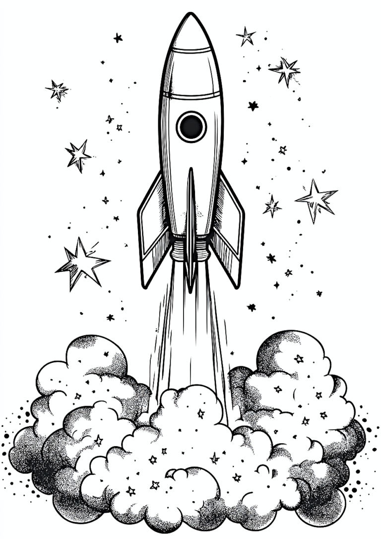 Dibujo de un cohete para colorear