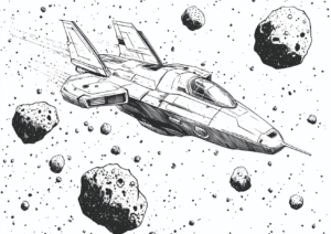 Nave espacial volando